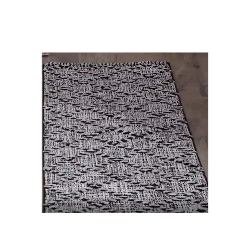 Home Reflections 2.2'x8' High Low Diamond Rug With Border Blue